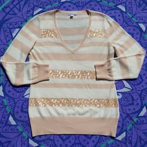 NY&Co. Peach & Cream Sweater